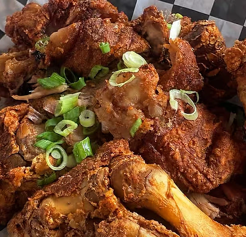 Crispy pata deep-fried pork hock at Kalan Restaurant, 1449 Arlington Street, Winnipeg